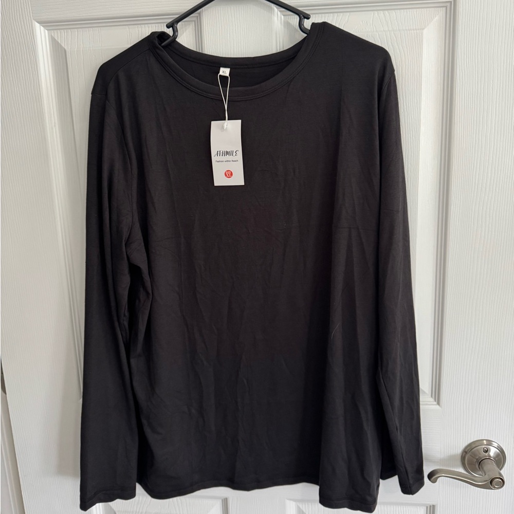 Elegant Black Long Sleeve Women's Top